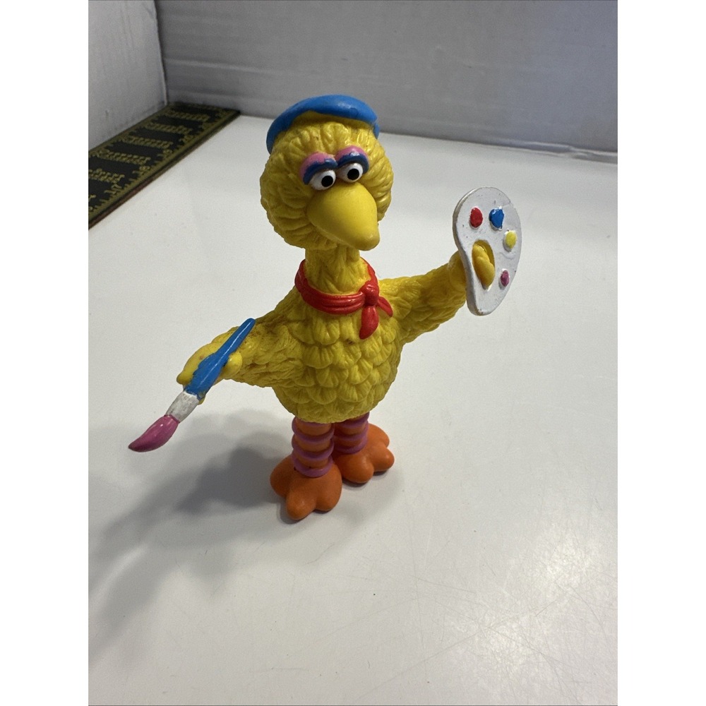 Sesame Street Applause Big Bird Painter Artist Figure Cake Topper‎ 1980s Vintage